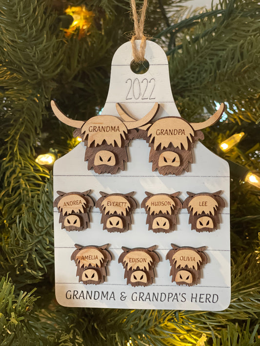 Highland Cattle Christmas Ornament